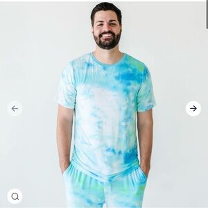 Little Sleepies pajamas Men’s Tye-dyed. Blue-Green. Super Soft.